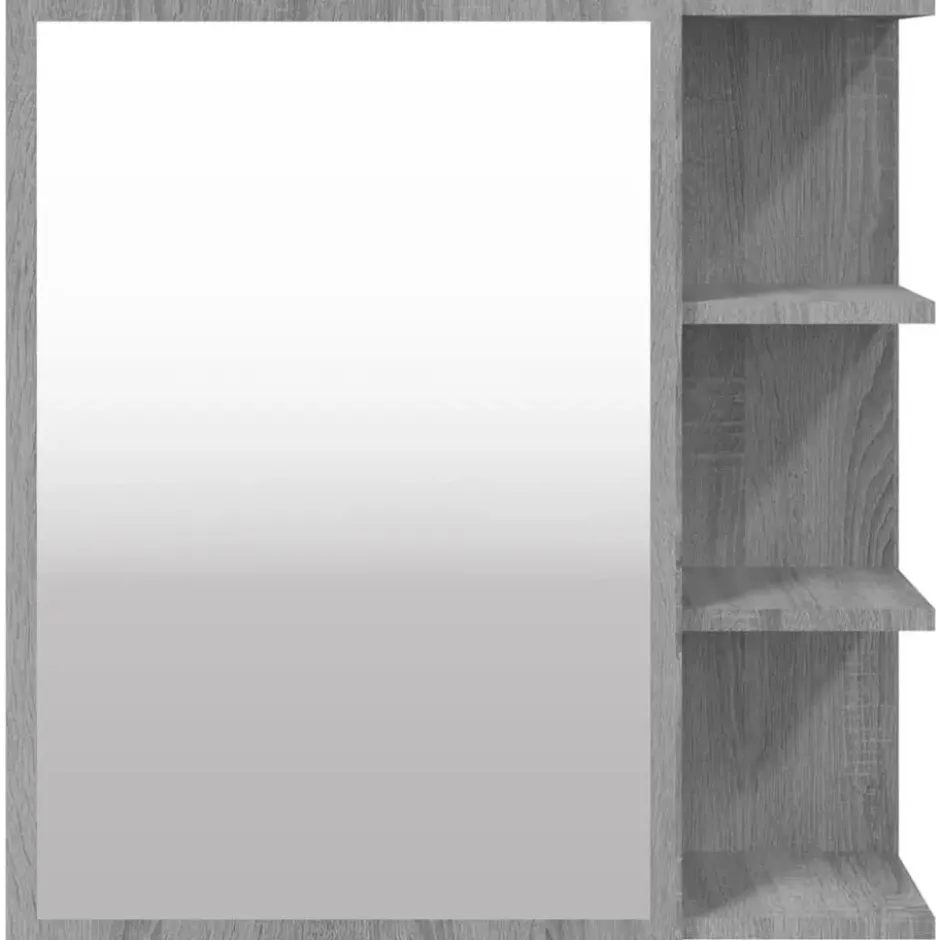 vidaXL - Badkamerspiegelkast 62,5x20,5x64 cm bewerkt hout grijs sonoma