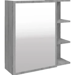 vidaXL - Badkamerspiegelkast 62,5x20,5x64 cm bewerkt hout grijs sonoma