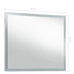 vidaXL - Badkamerspiegel - Zilver - Glas - 60 x 50 cm