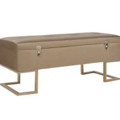 vidaXL - Bank - Beige - Stof