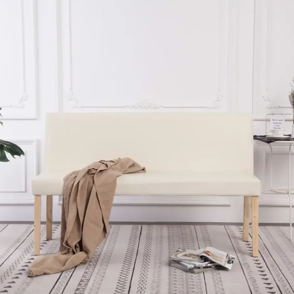 vidaXL - Bank - Crème - Kunstleer