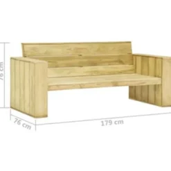 vidaXL - Bankje - Bruin - Geïmpregneerd grenenhout - 179 x 76 x 76 cm