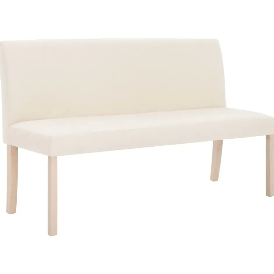 vidaXL Bankje 139,5 cm polyester crème