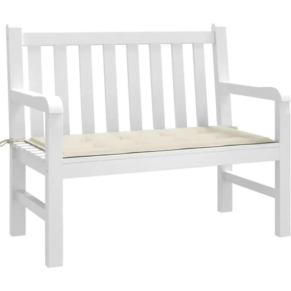 vidaXL - Bankkussen - 120x50x3 cm - Tuinkussen Kussen - Stof - Crèmekleurig