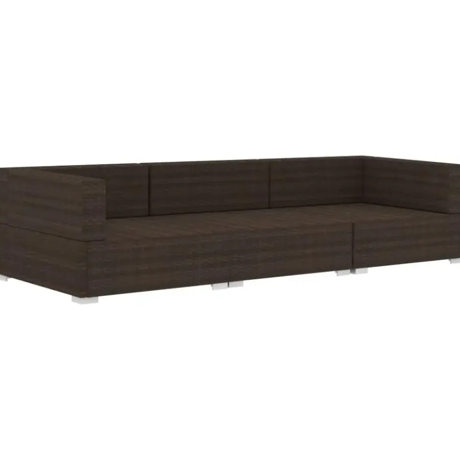 vidaXL - Bankset - Bruin - Poly rattan