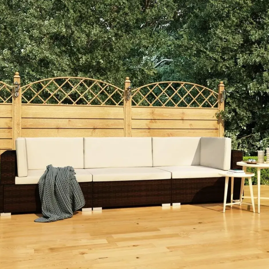 vidaXL - Bankset - Bruin - Poly rattan