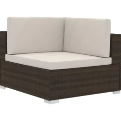 vidaXL - Bankset - Bruin - Poly rattan