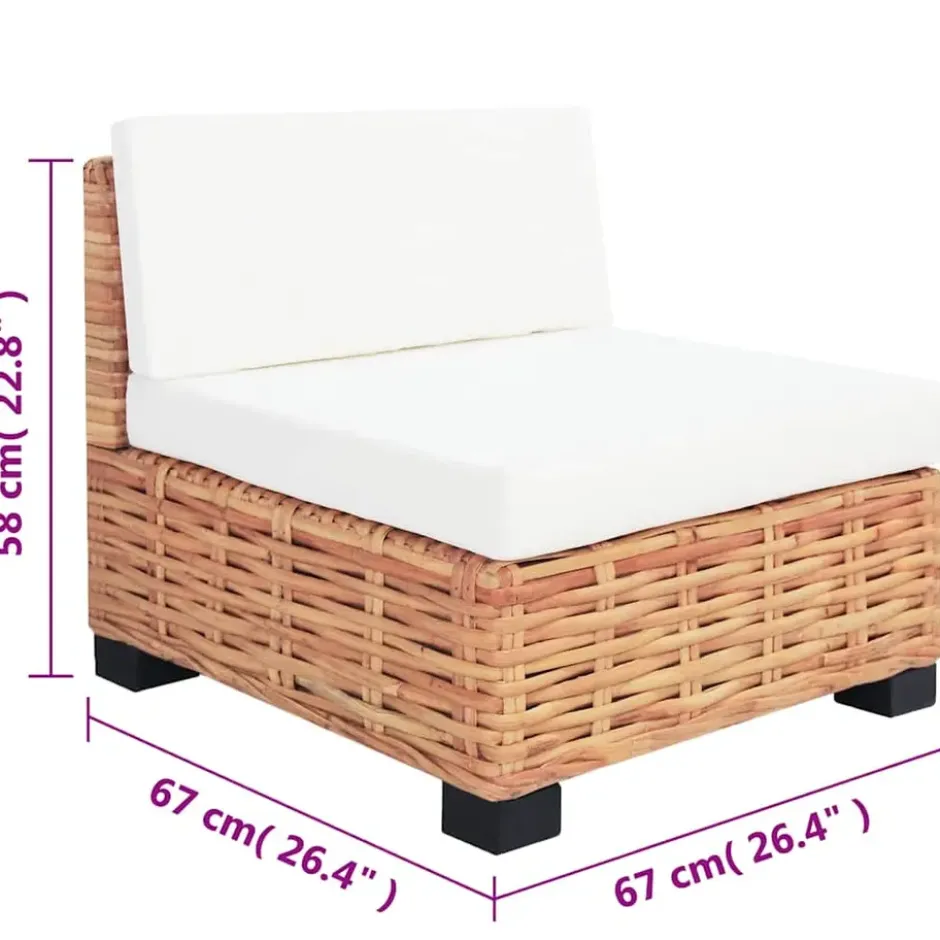 vidaXL - Bankset - Bruin - Rattan