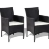 vidaXL - Bankset - Zwart - Poly rattan