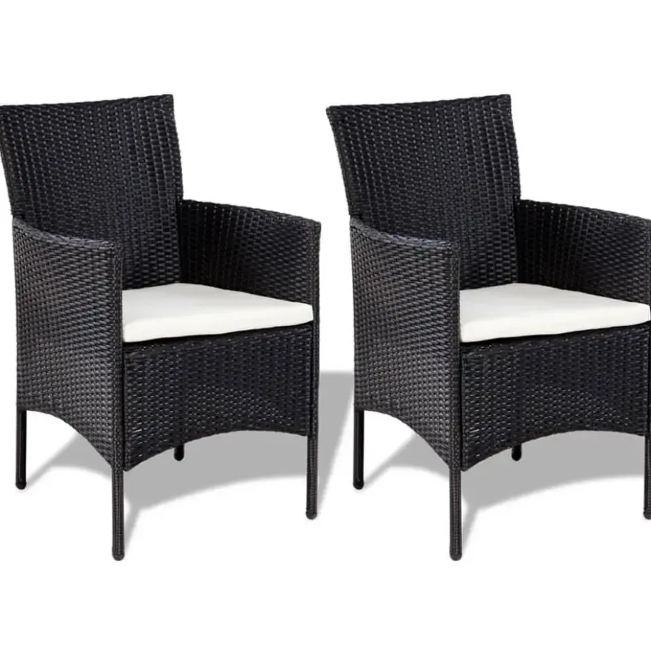 vidaXL - Bankset - Zwart - Poly rattan
