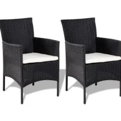vidaXL - Bankset - Zwart - Poly rattan