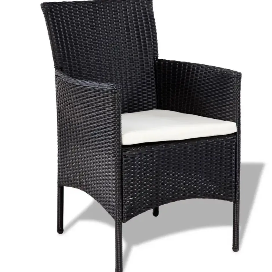vidaXL - Bankset - Zwart - Poly rattan