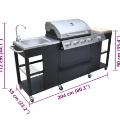 vidaXL - Barbecue - Zwart - Staal