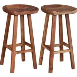 vidaXL - Barkruk - Bruin - Hout - 2 stuks