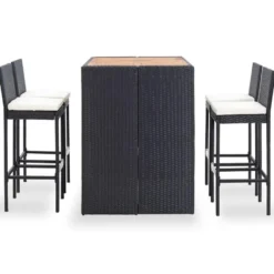 vidaXL - Barset - Zwart - Poly rattan