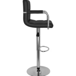 vidaXL Barstoelen met Rugleuning en Armleuningen - Zwart - Kunstleer - 2 St.