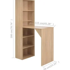 vidaXL - Bartafel - Bruin - Bewerkt hout