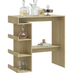 vidaXL - Bartafel - Bruin - Bewerkt hout