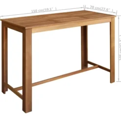 vidaXL - Bartafel - Bruin - Hout - 150 x 70 x 105 cm