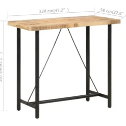vidaXL - Bartafel - Bruin - Hout - 120 x 58 x 107 cm