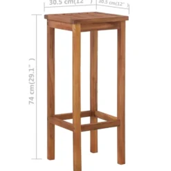vidaXL - Bartafel En -stoelenset - Bruin - Acaciahout