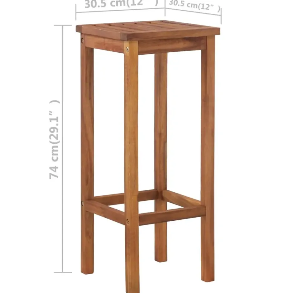 vidaXL - Bartafel En -stoelenset - Bruin - Acaciahout