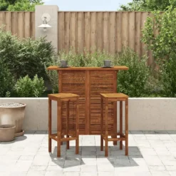 vidaXL - Bartafel En -stoelenset - Bruin - Acaciahout