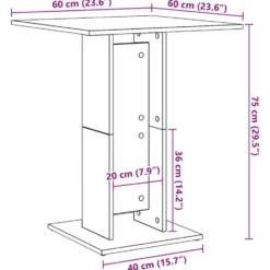 vidaXL - Bartafel - Grijs - Bewerkt hout