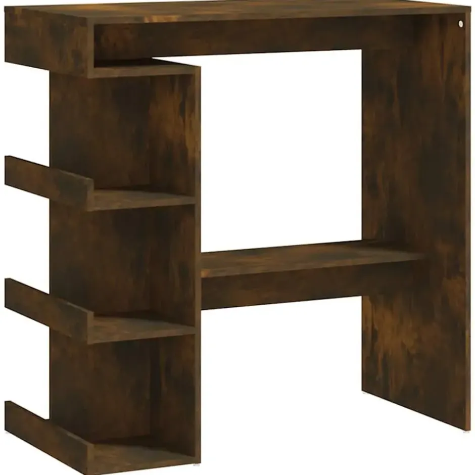 vidaXL - Bartafel met opbergruimte - Gerookt eiken - Bewerkt hout - 100x50 cm
