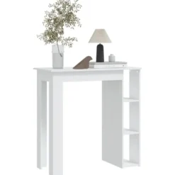 vidaXL - Bartafel met opbergruimte - Wit - Bewerkt hout - 102x50 cm