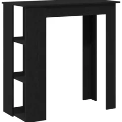 vidaXL - Bartafel met schappen - Zwart eiken - Bewerkt hout - 102x50 cm