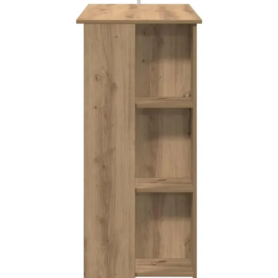 vidaXL - Bartafel met schappen - Artisanaal eiken - Bewerkt hout - 102x50 cm