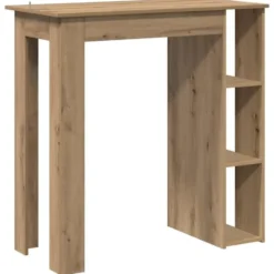 vidaXL - Bartafel met schappen - Artisanaal eiken - Bewerkt hout - 102x50 cm
