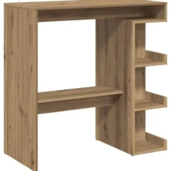 vidaXL - Bartafel met schappen - Artisanaal eiken - Bewerkt hout - 100x48 cm