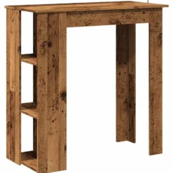 vidaXL - Bartafel met schappen - Grijs sonoma eiken - Bewerkt hout - 100x50 cm