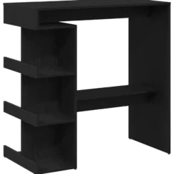 vidaXL - Bartafel met schappen - Zwart eiken - Bewerkt hout - 100x48 cm