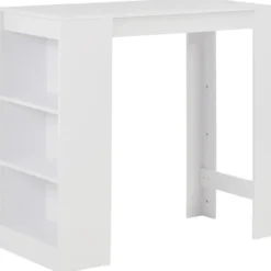 vidaXL - Bartafel - Wit - Bewerkt hout