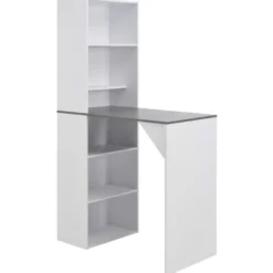 vidaXL - Bartafel - Wit - Bewerkt hout