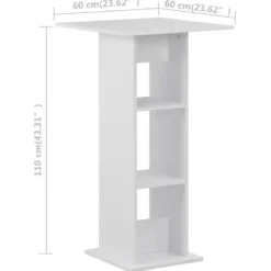 vidaXL - Bartafel - Wit - Bewerkt hout