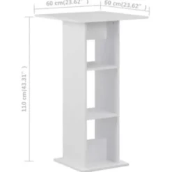 vidaXL - Bartafel - Wit - Bewerkt hout