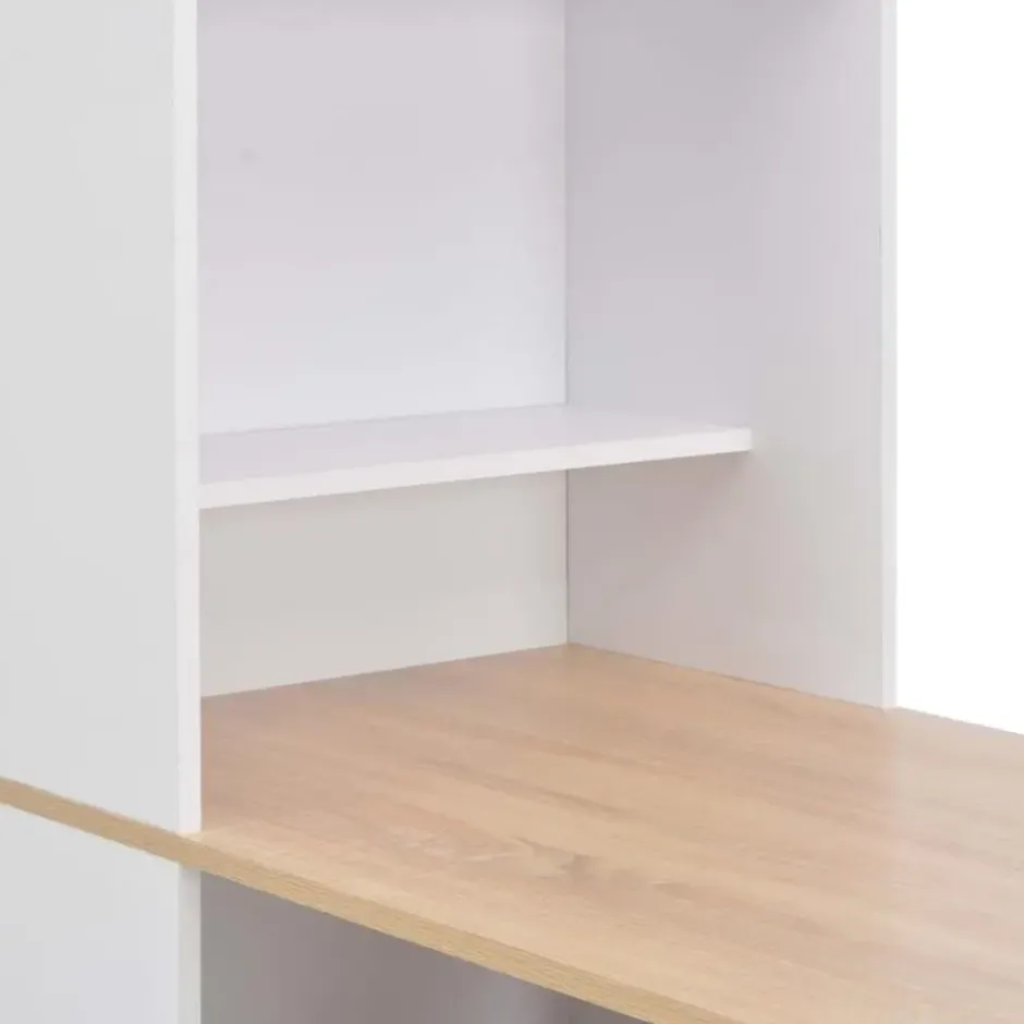vidaXL - Bartafel - Wit - Bewerkt hout