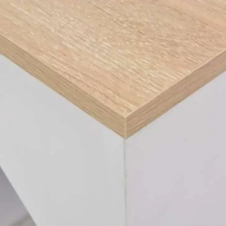 vidaXL - Bartafel - Wit - Bewerkt hout