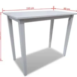 vidaXL - Bartafel - Wit - Hout