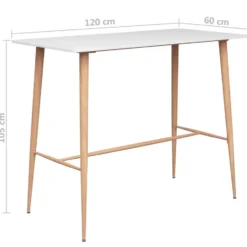 vidaXL - Bartafel - Wit - MDF