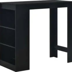 vidaXL - Bartafel - Zwart - Bewerkt hout