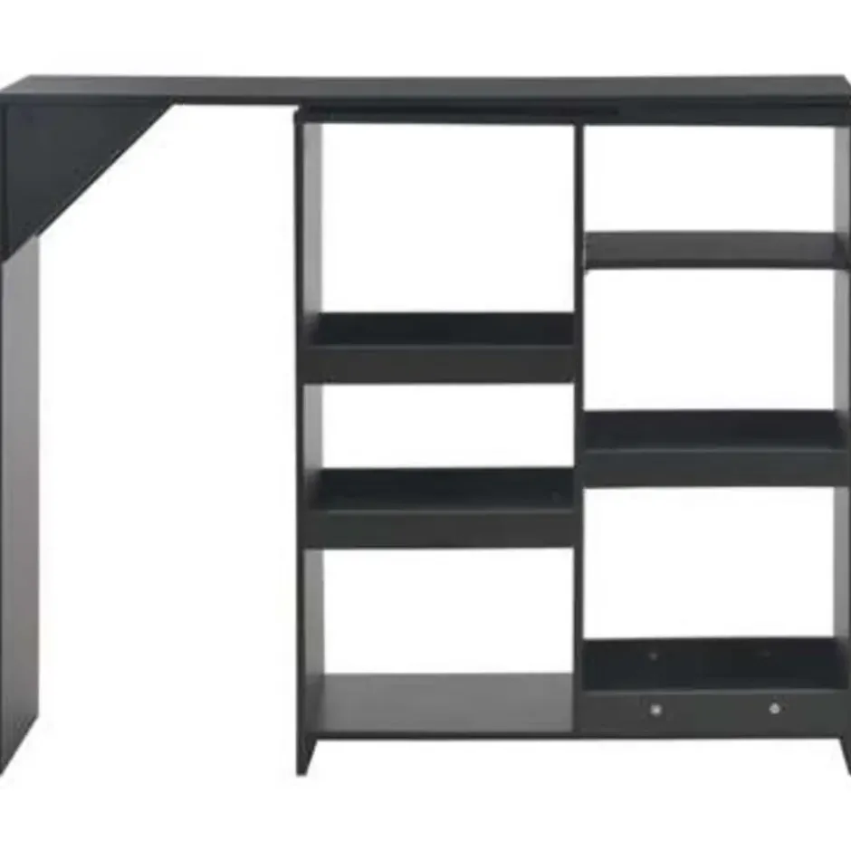 vidaXL - Bartafel - Zwart - Bewerkt hout