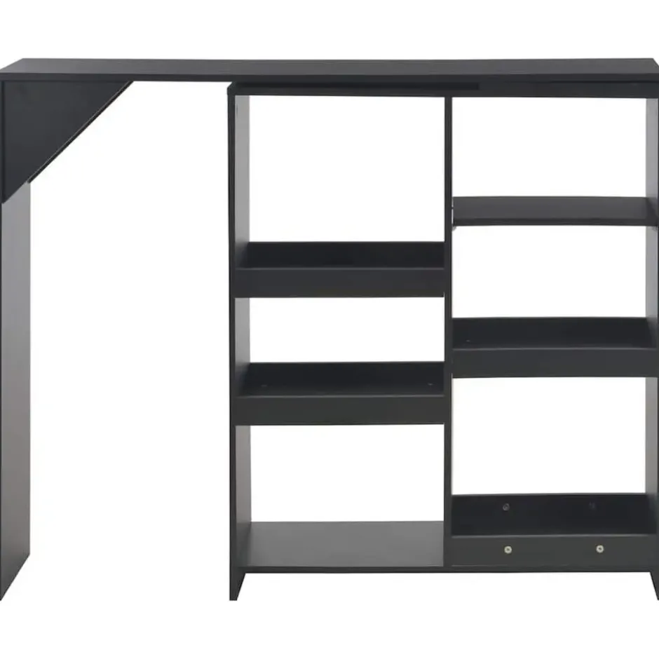 vidaXL - Bartafel - Zwart - Bewerkt hout