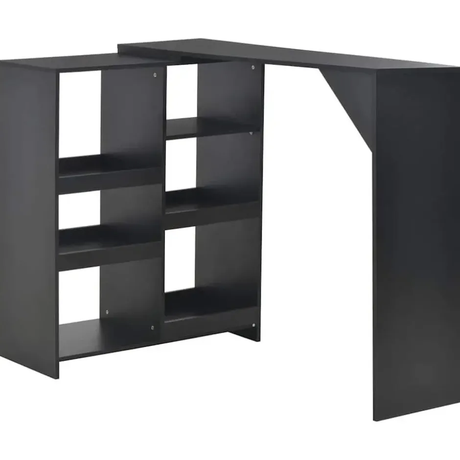 vidaXL - Bartafel - Zwart - Bewerkt hout