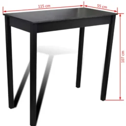 vidaXL - Bartafel - Zwart - Hout