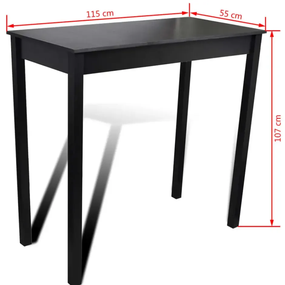 vidaXL - Bartafel - Zwart - Hout